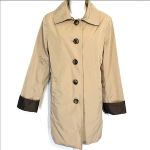 LONDON FOG Beige Trench Coat 3/4 Length Jacket ~ L